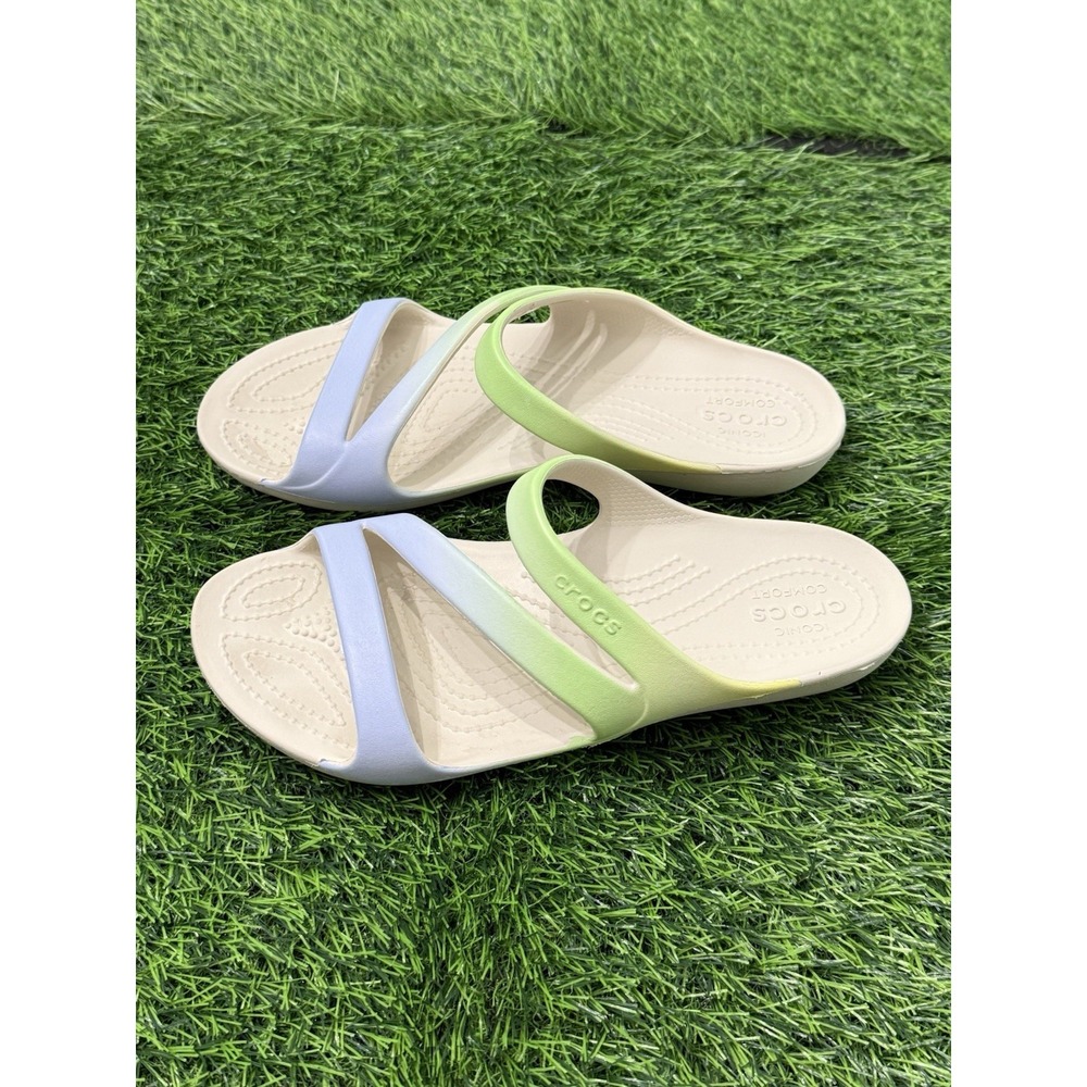 Crocs Kadee II Slip On Strappy Sandals Ombre Neutral Pastel Women's 7